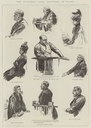 The Baccarat Case, Sketches in Court